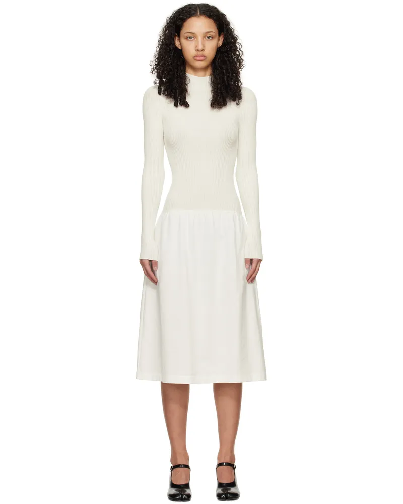 Maison Margiela White Paneled Midi Dress 101