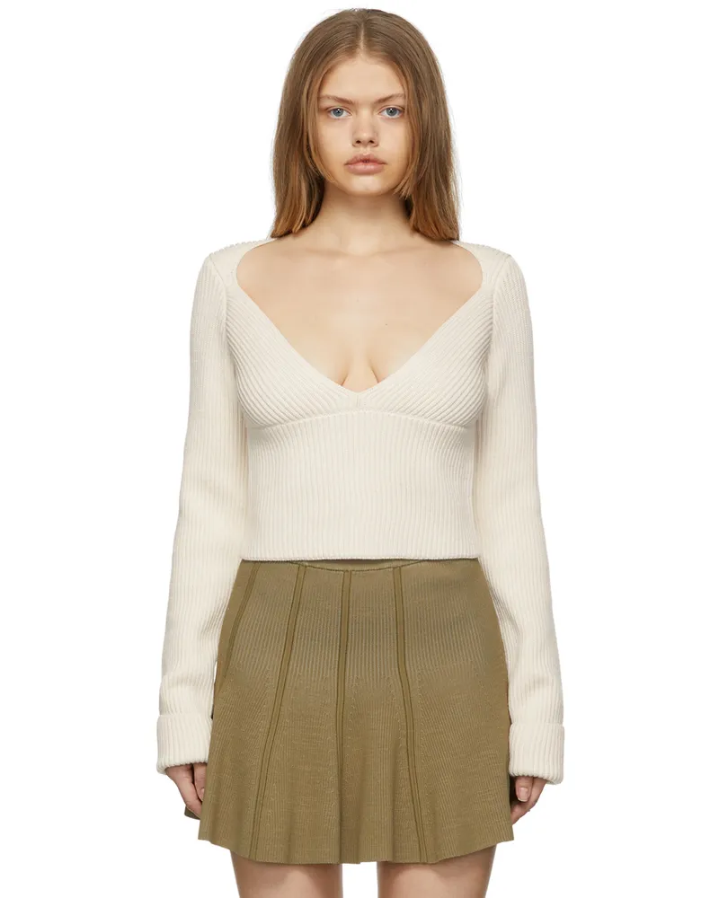 GAUGE81 Beige Kold V-Neck Sweater Ecru