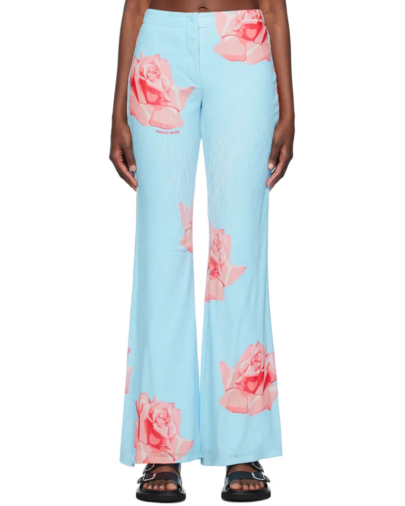 Kenzo Blue Kenzo Paris Rose Trousers Light