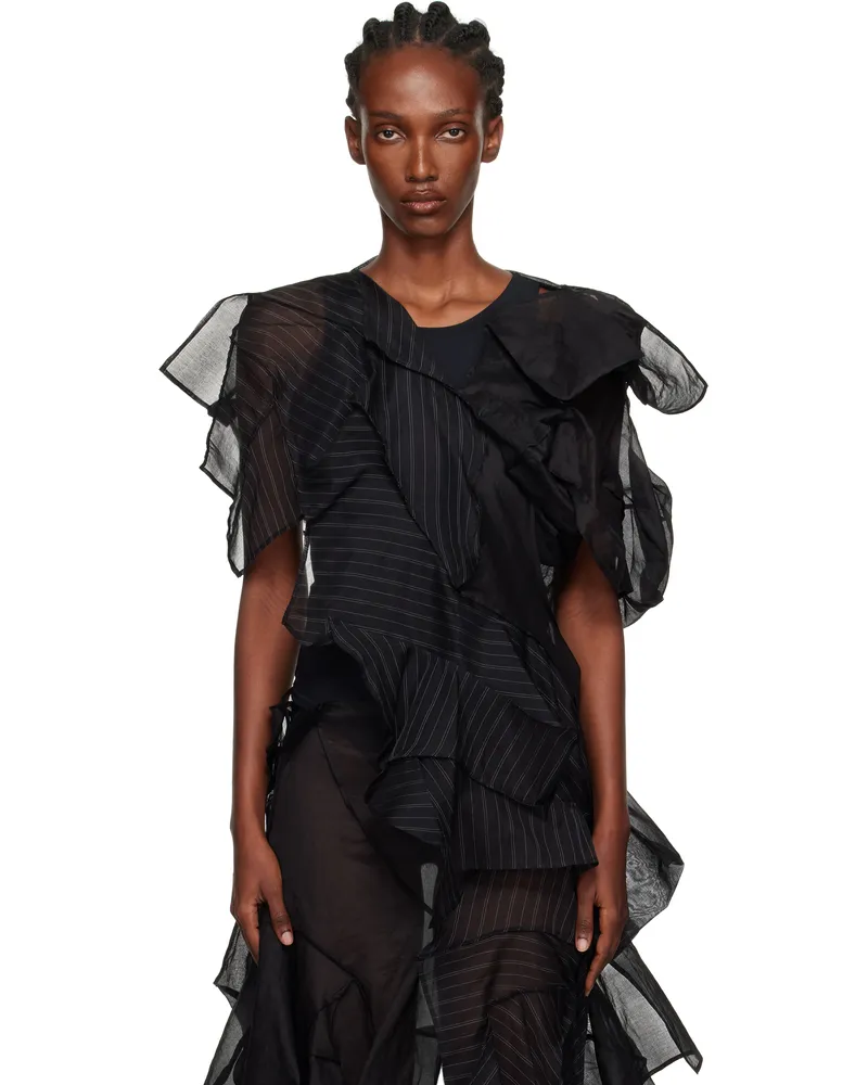 Yohji Yamamoto Black ASM Darts 3D Blouse 1