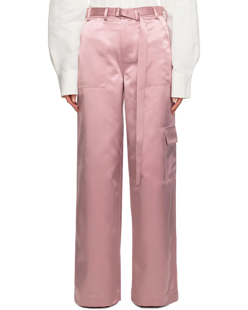 STAUD Pink Shay Trousers Chb