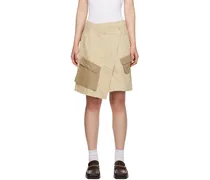 Beige Wrap Midi Skirt