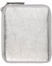 Comme des Garçons Silver Leather Wallet Silver