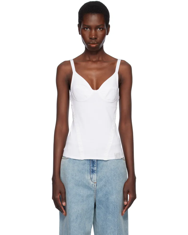 Stella McCartney White Corset-Inspired Sleeveless Top 9000