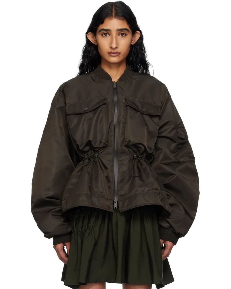 Cecilie Bahnsen Brown Birdie Bomber Jacket Brown