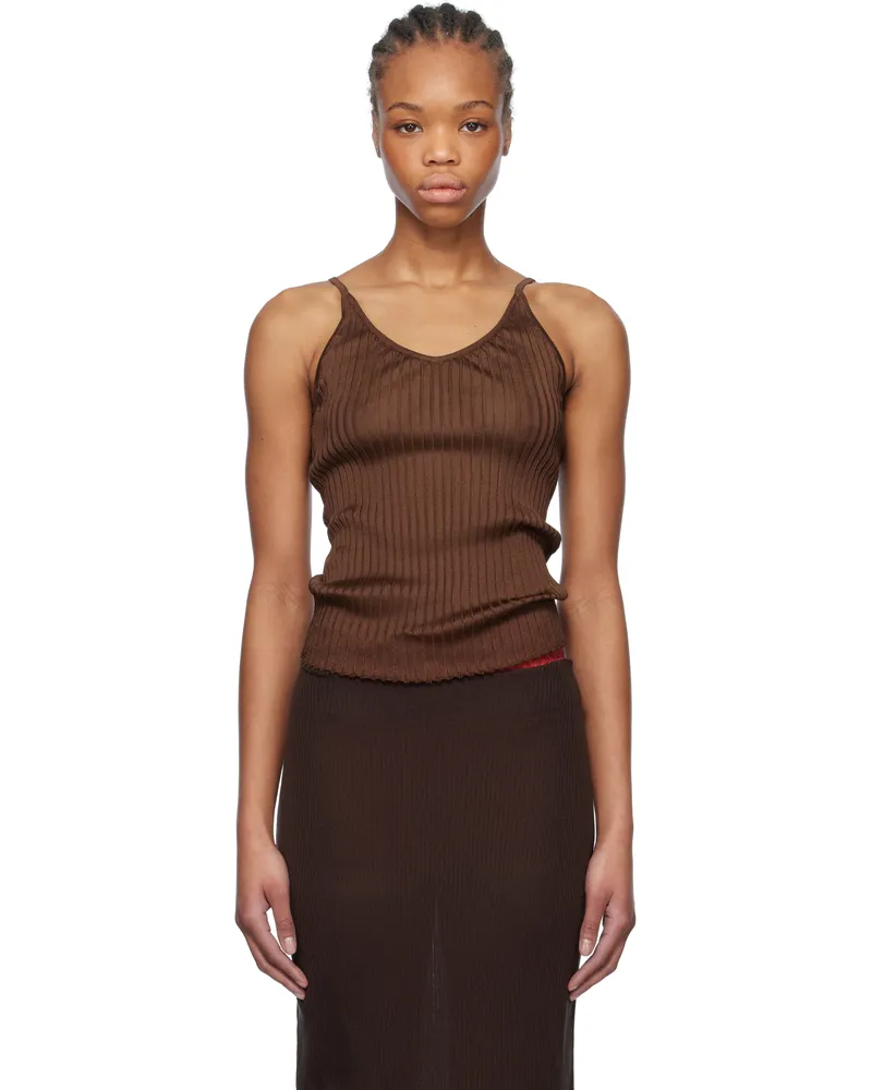 Maryam Nassir Zadeh Brown Blanca Tank Top 754