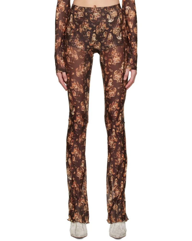 Charlotte Knowles Brown Polyester Trousers Paisley