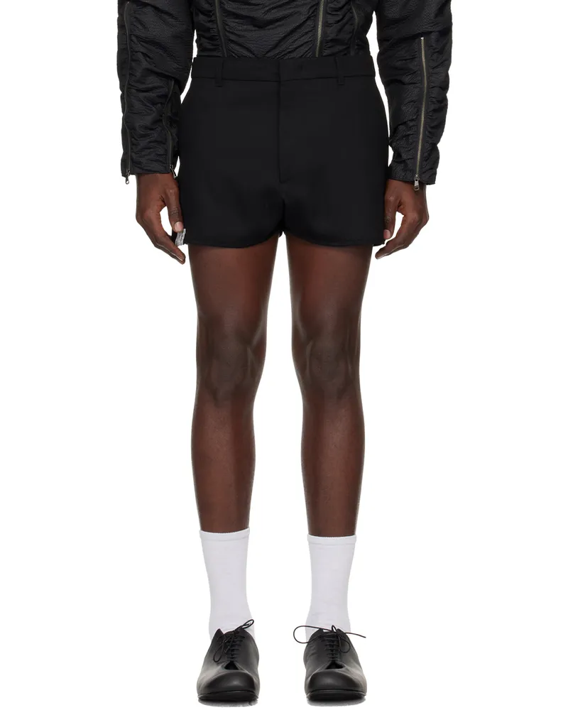 Adererror Black Belt Loop Shorts Noir