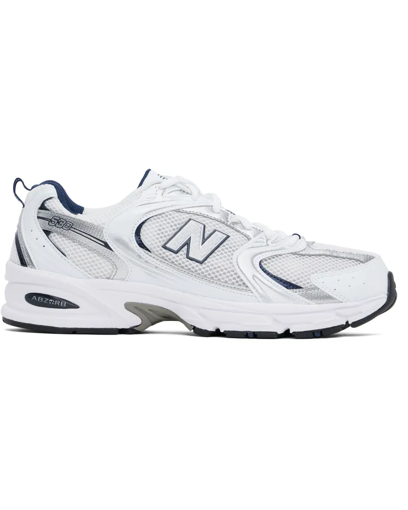 New Balance White & Silver 530 Sneakers White