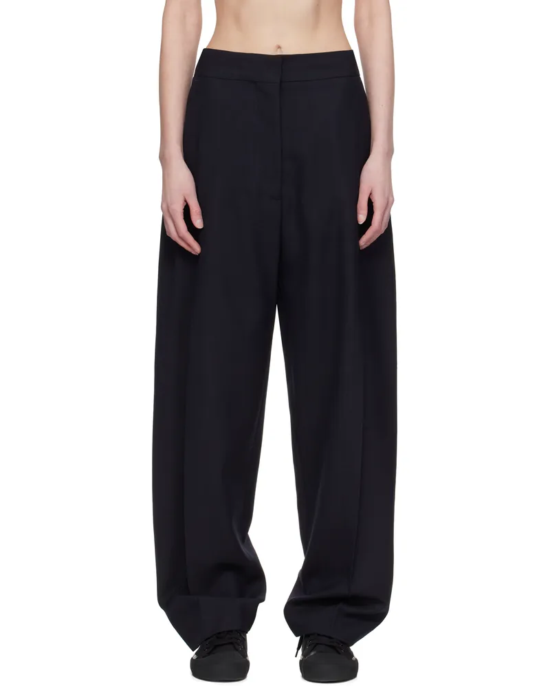 Studio Nicholson Navy Vai Trousers Darkest