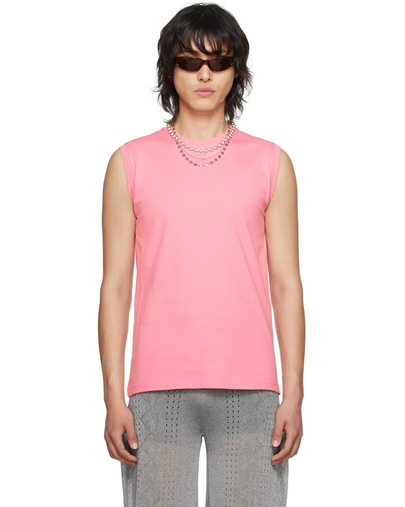 Marine Serre Pink Sleeveless T-Shirt Pk30