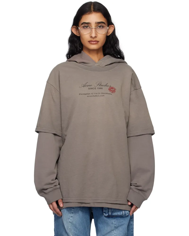 Acne Studios Gray Double-Layered Hoodie 902