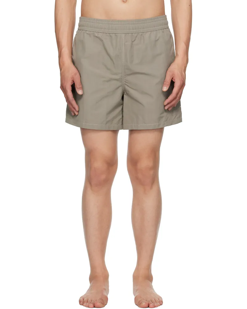 AMI Paris Taupe Beach Swim Shorts 0952