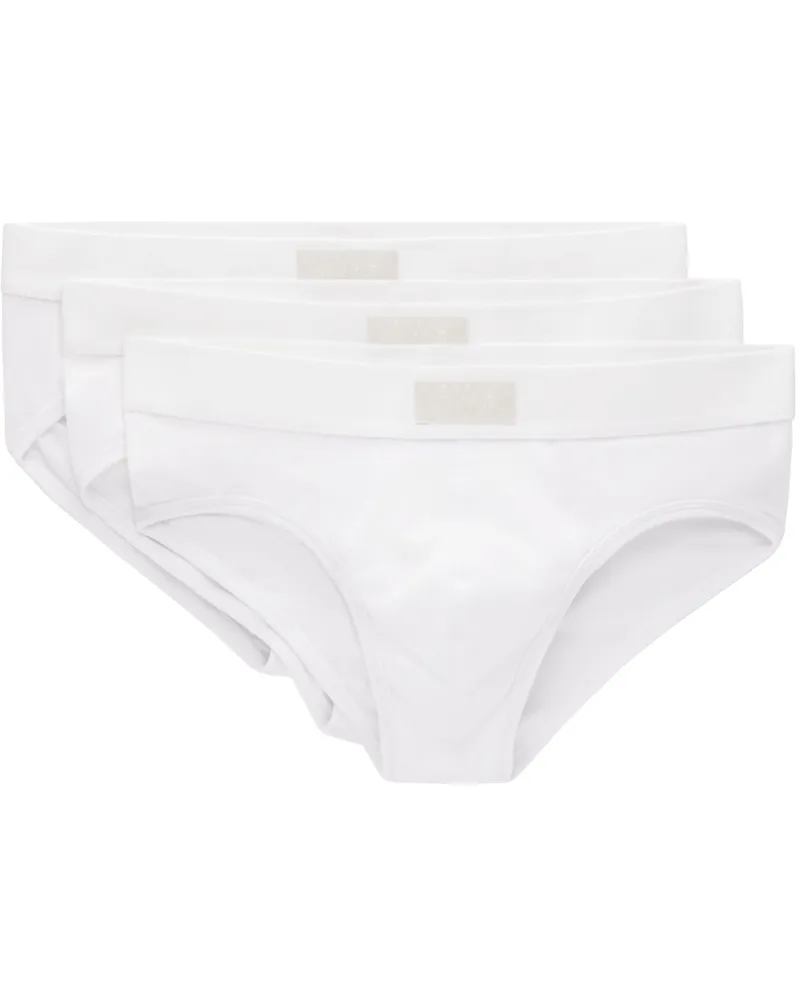 SKIMS Three-Pack White SKIMS Cotton Briefs Chalk