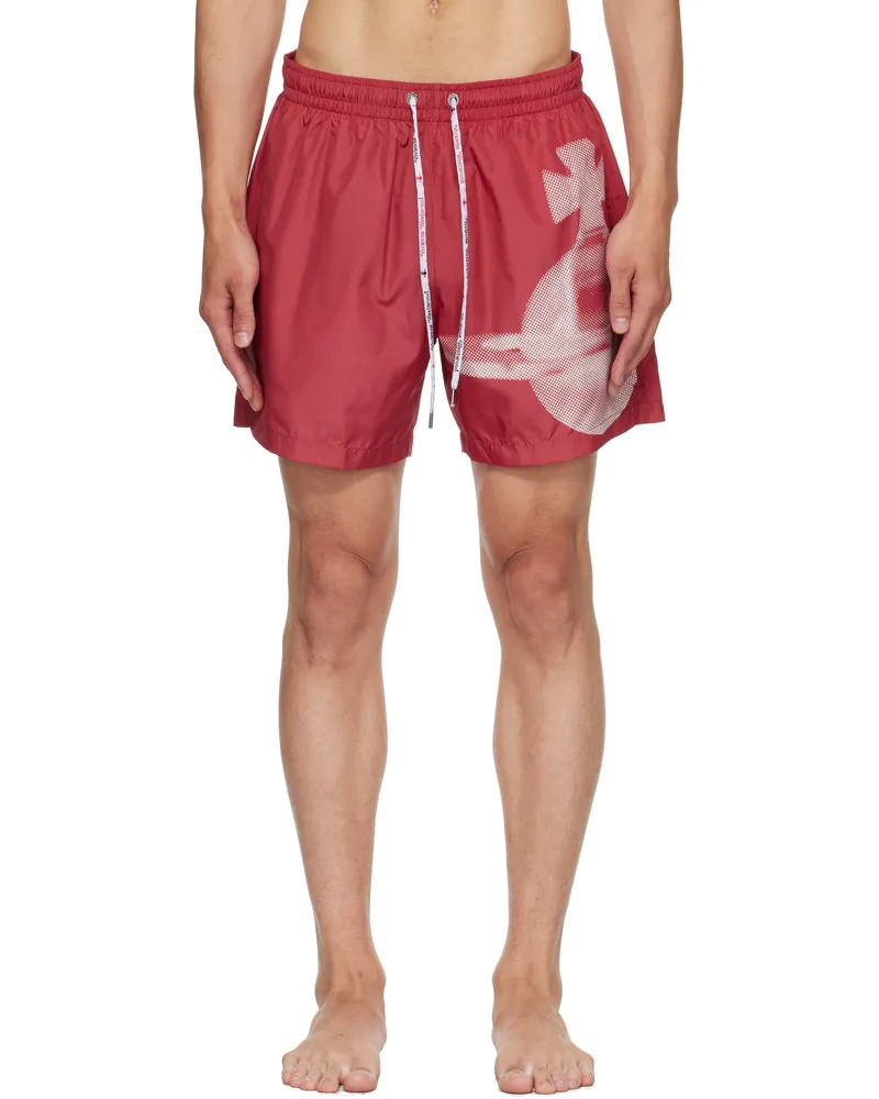 Vivienne Westwood Red Pixel Orb Surf Boxer Swim Shorts Ss25-h401