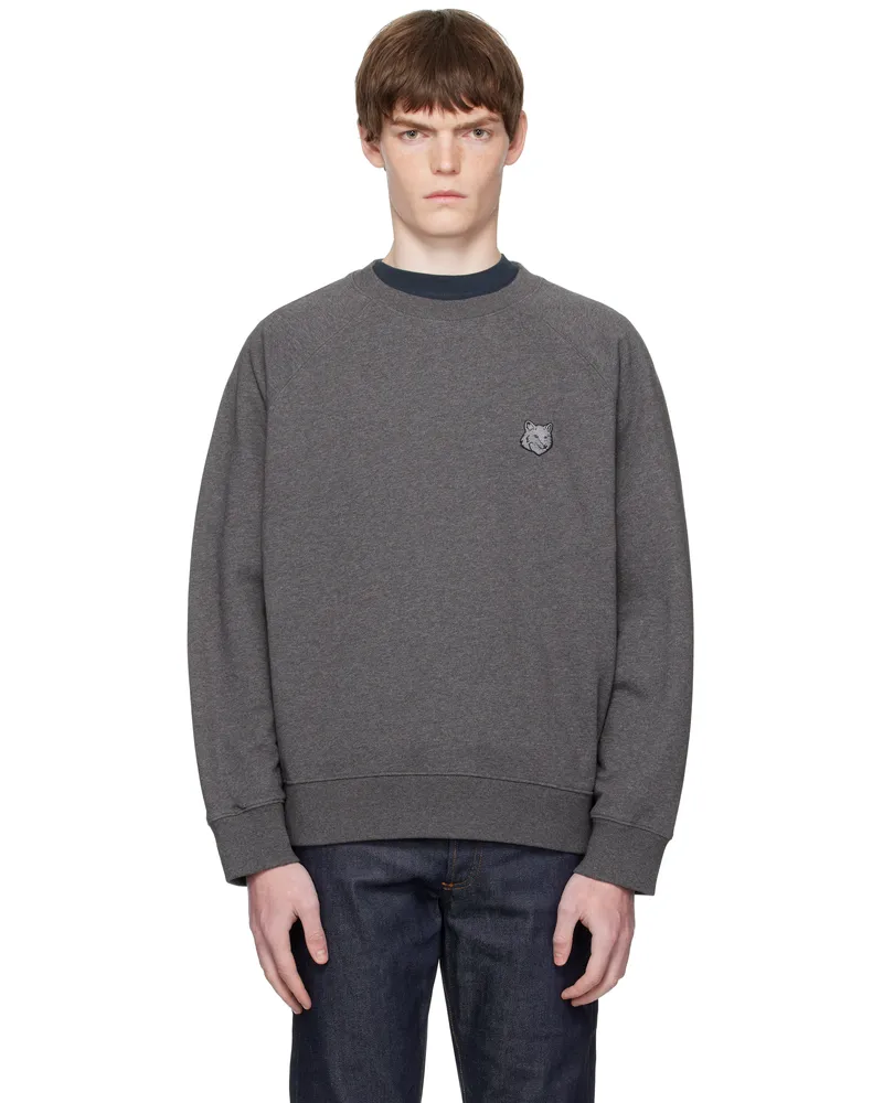 Kitsuné Gray Bold Fox Head Patch Oversize Sweatshirt H170