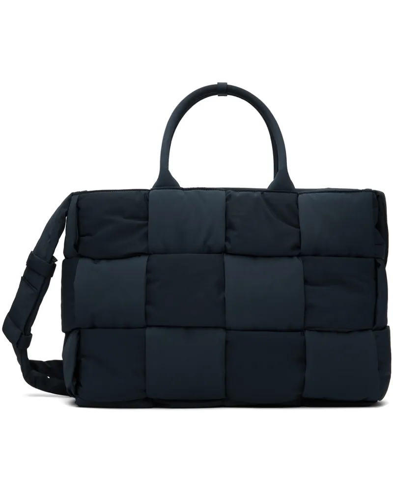 Bottega Veneta Navy Arco Padded Tote 4152-abyss-silver