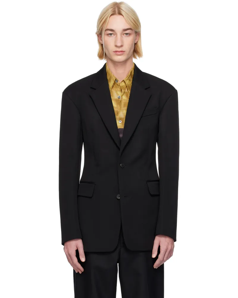 Dries van Noten Black Single-Breasted Blazer 900