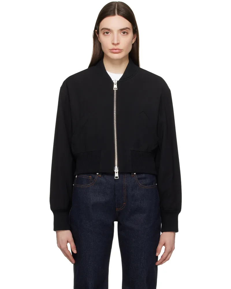 AMI Paris Black Zip Bomber Jacket Black