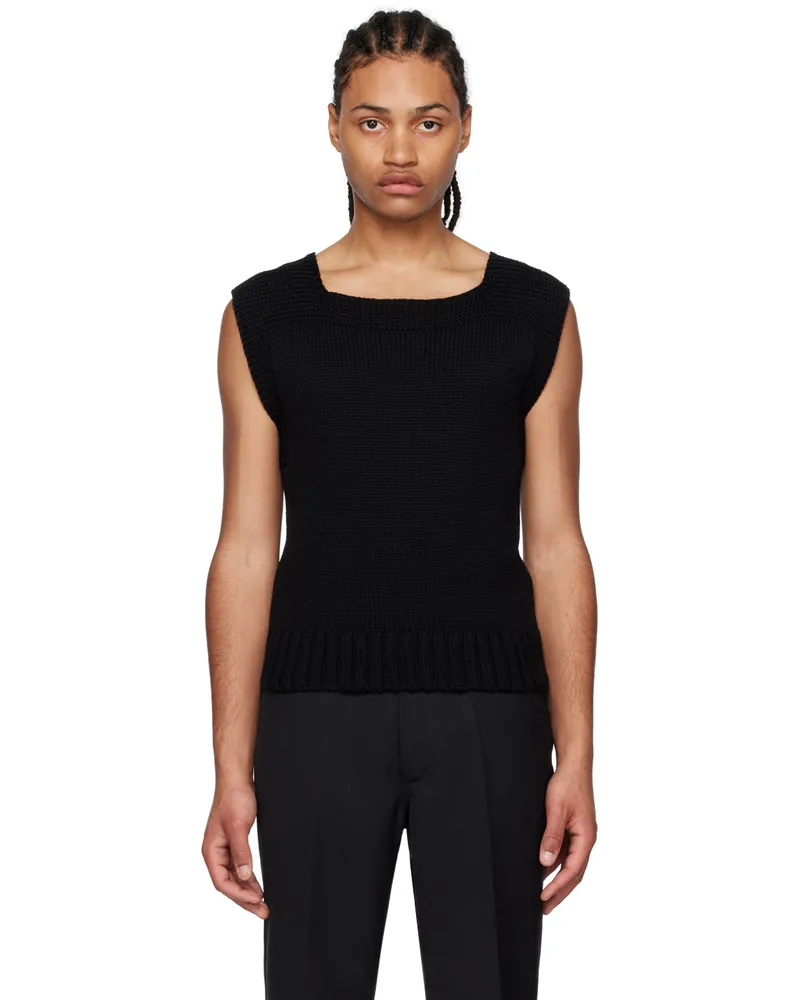 Second/Layer Black Square Neck Sweater Black