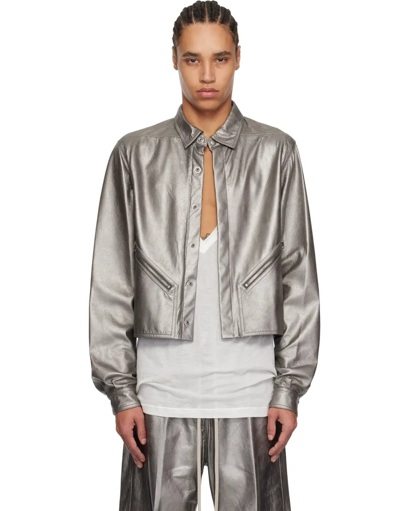 Rick Owens Gunmetal Hollywood Tour Alice Leather Jacket 68