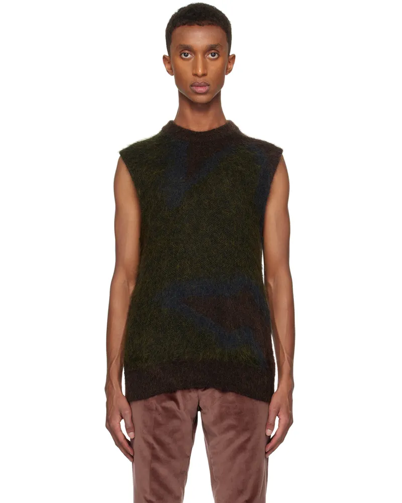 Paul Smith Khaki Photogram Leaves Vest 73