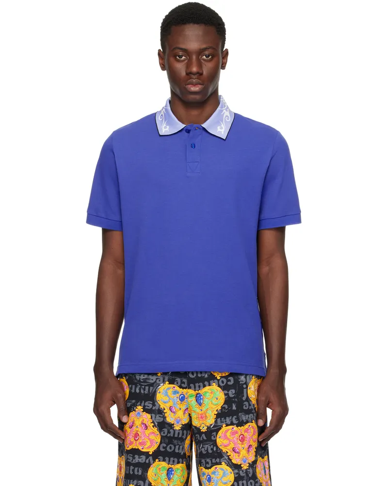 Versace Jeans Blue Printed Polo E205