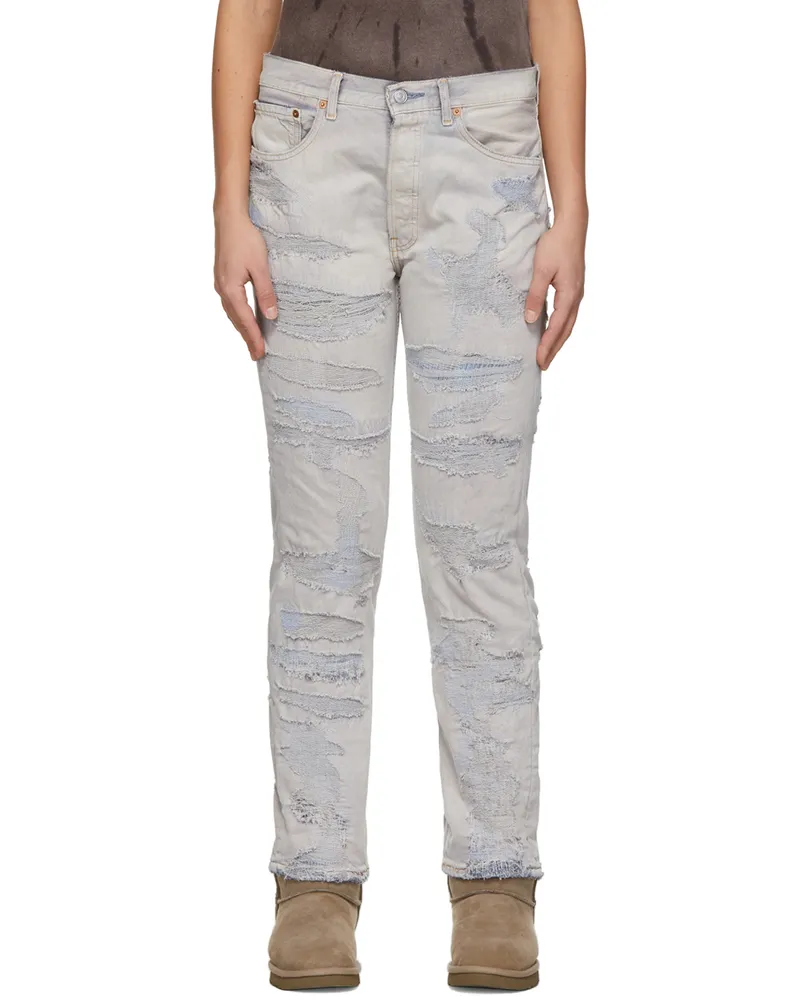 NotSoNormal Blue Distressed Jeans Washed