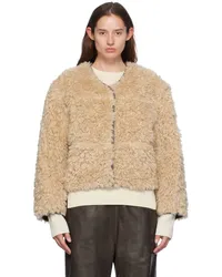 STAND Beige & Gray Charmaine Reversible Faux-Shearling Jacket Natural