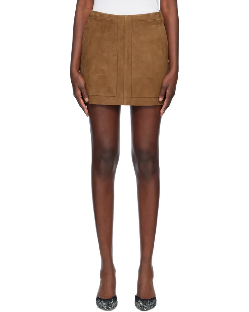 STAND Tan Nyomi Suede Miniskirt 10101