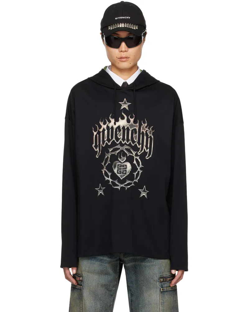 Givenchy Black Dropped Shoulder Hoodie 960-multicolored