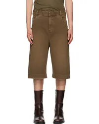 Entire Studios Brown D Denim Shorts Military