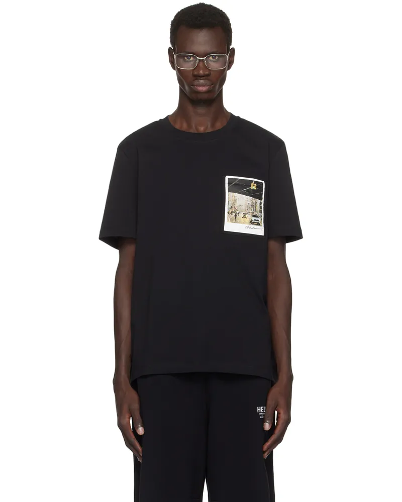 Helmut Lang Black Overpass Postcard T-shirt Black