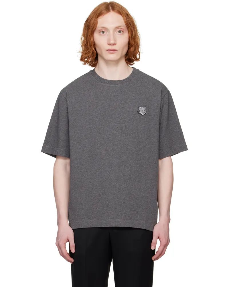 Kitsuné Gray Bold Fox Head Patch Oversize T-shirt H170
