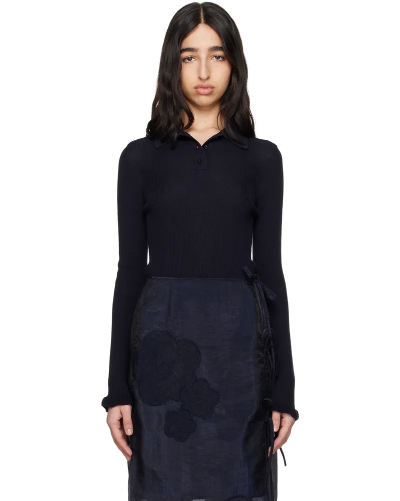 Cecilie Bahnsen Navy Oda Polo Navy