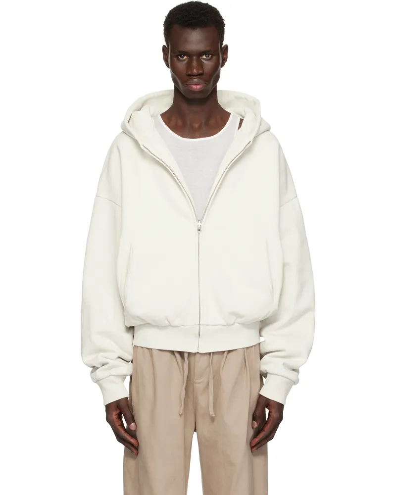 Entire Studios Off-White Thermal Hoodie Rice