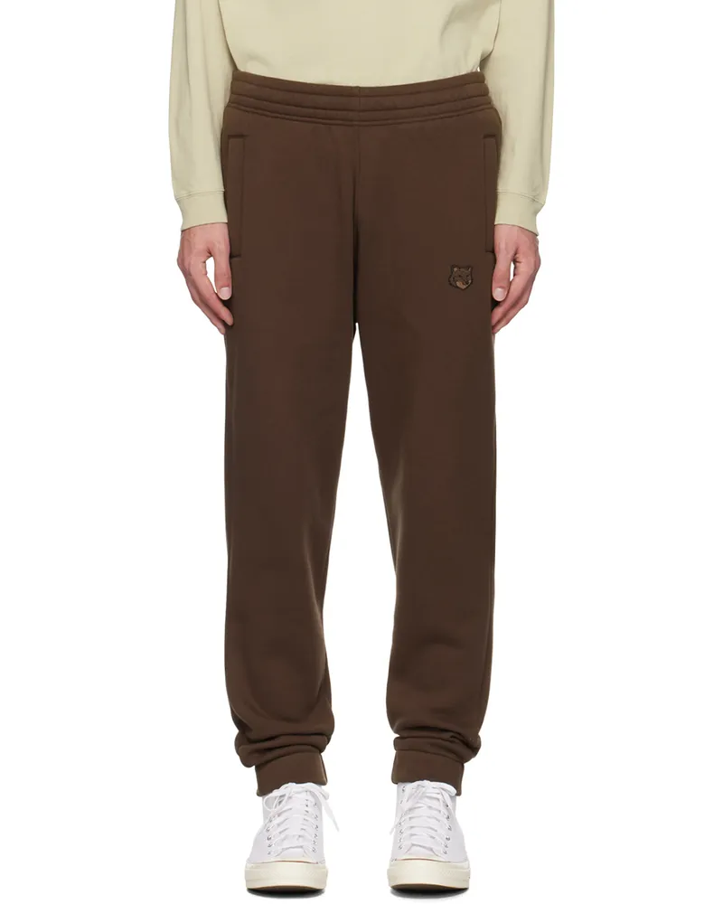 Kitsuné Brown Bold Fox Head Patch Sweatpants P296