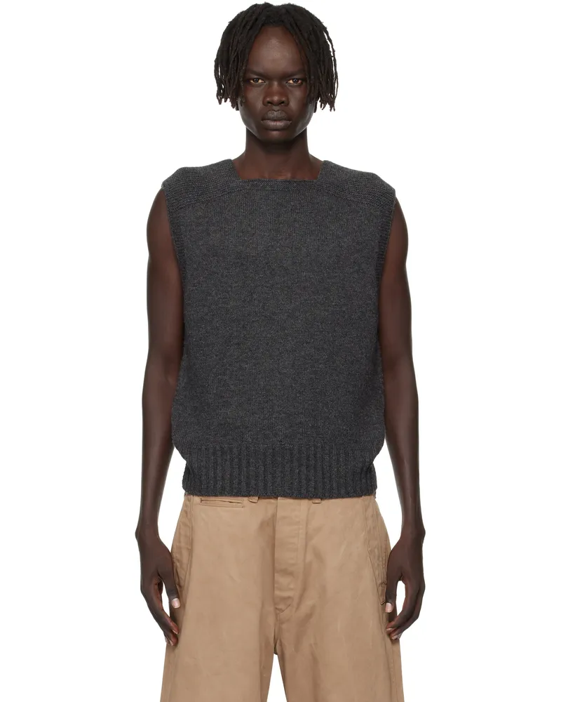 Taiga Takahashi Gray Lot. 528 A.R.C Sweater Vest Charcoal