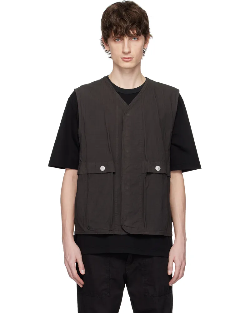 Stone Island Gray Mil-Spec Stretch Ripstop-TC Vest V0065