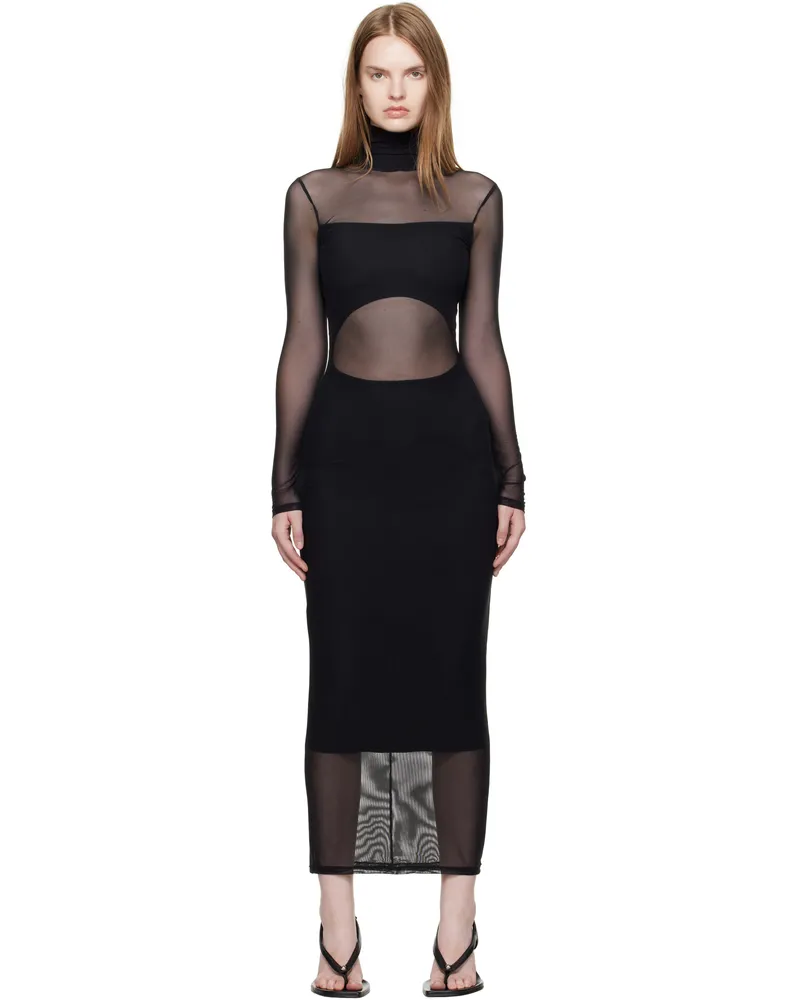 Thierry Mugler Black Illusion Midi Dress 1999