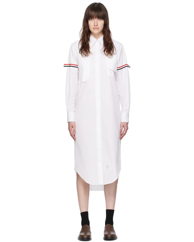 Thom Browne White Armband Maxi Dress 100