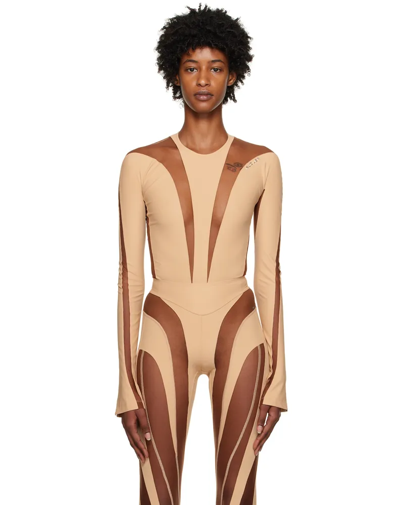 Thierry Mugler Beige Illusion Bodysuit 20202