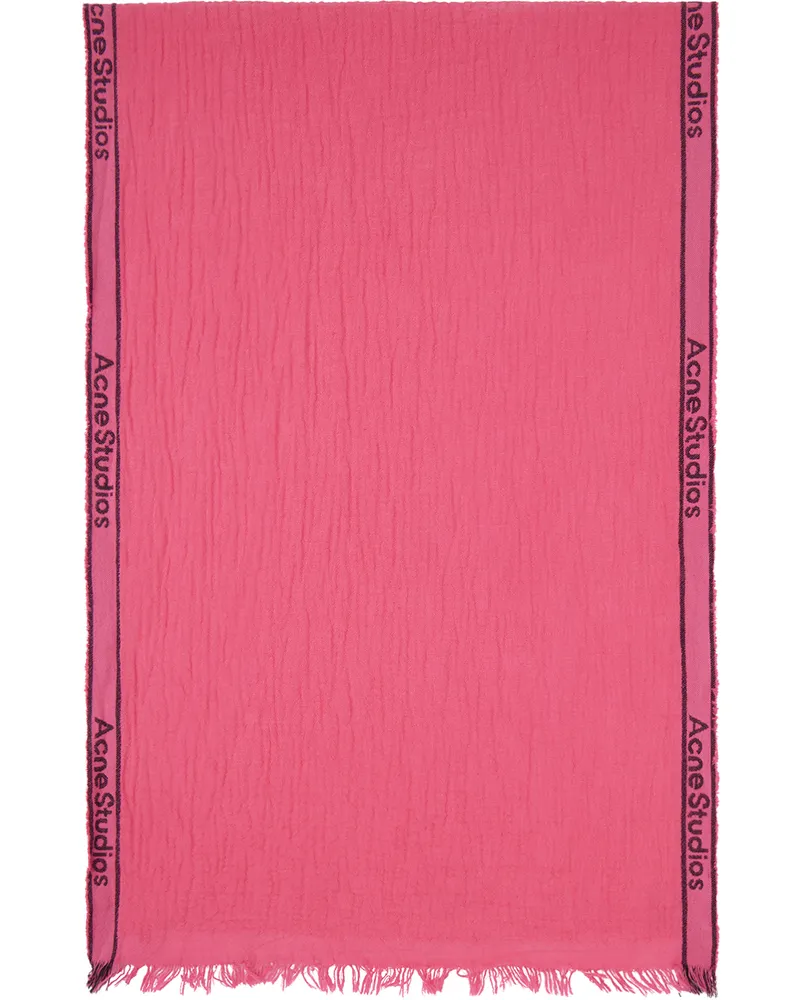 Acne Studios Pink Logo Tape Scarf 415