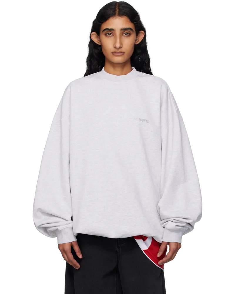 VETEMENTS Gray Logo Oversized Sweatshirt Grey