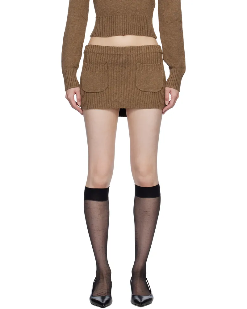 Frankies Bikinis Brown Ashton Knit Mini Skort Maple