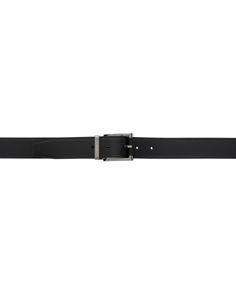 Ferragamo Black & Brown Double Reversible Belt Nero