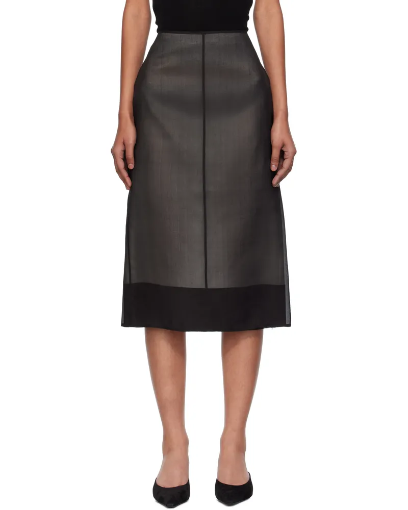 GIA STUDIOS Black Lucienne Midi Skirt Cream