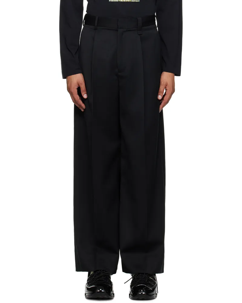 Simone Rocha Black Pleated Trousers Black