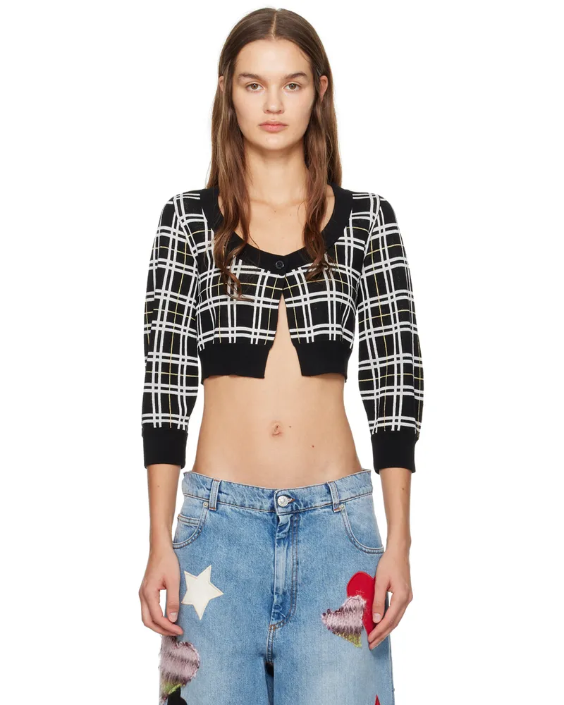 Marni Black Check Cardigan Chn99