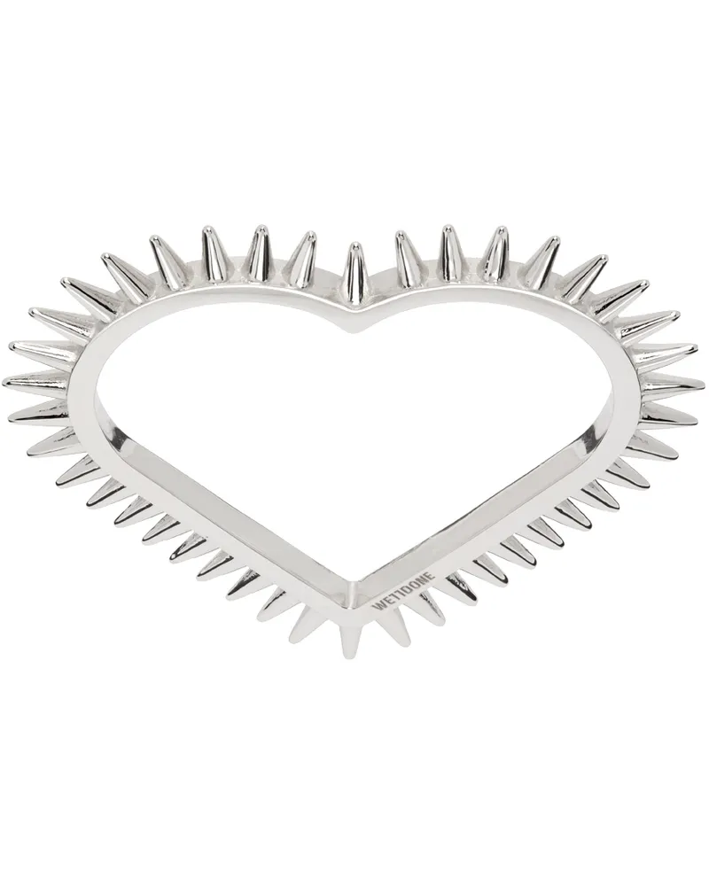 WE 11 DONE Silver Spike Heart Double Ring Silver